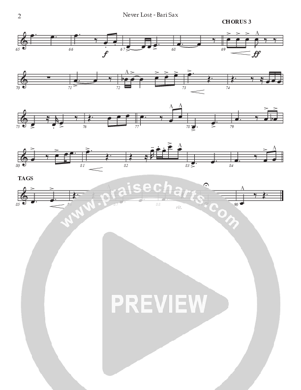 Never Lost (Choral Anthem SATB) Bari Sax (Prestonwood Worship / Prestonwood Choir / Arr. Jonathan Walker)