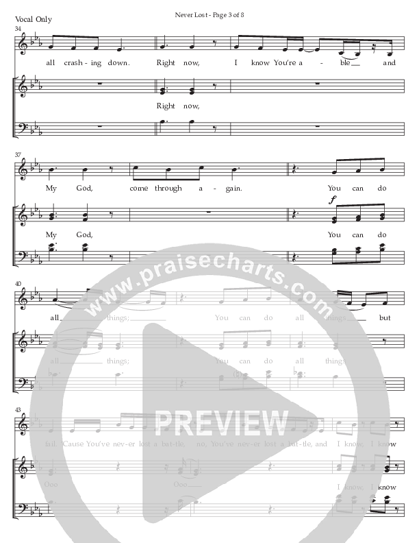 Never Lost (Choral Anthem SATB) Choir Sheet CH (Prestonwood Worship / Prestonwood Choir / Arr. Jonathan Walker)