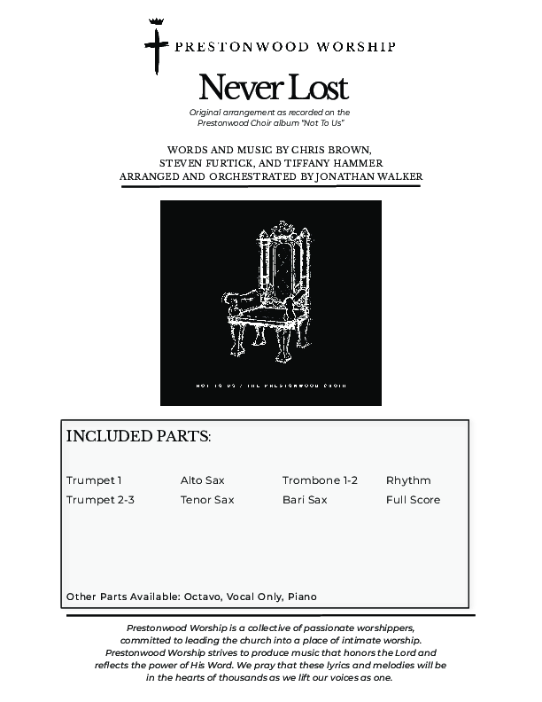 Never Lost (Choral Anthem) Orchestration (Prestonwood Choir / Arr. Jonathan Walker)