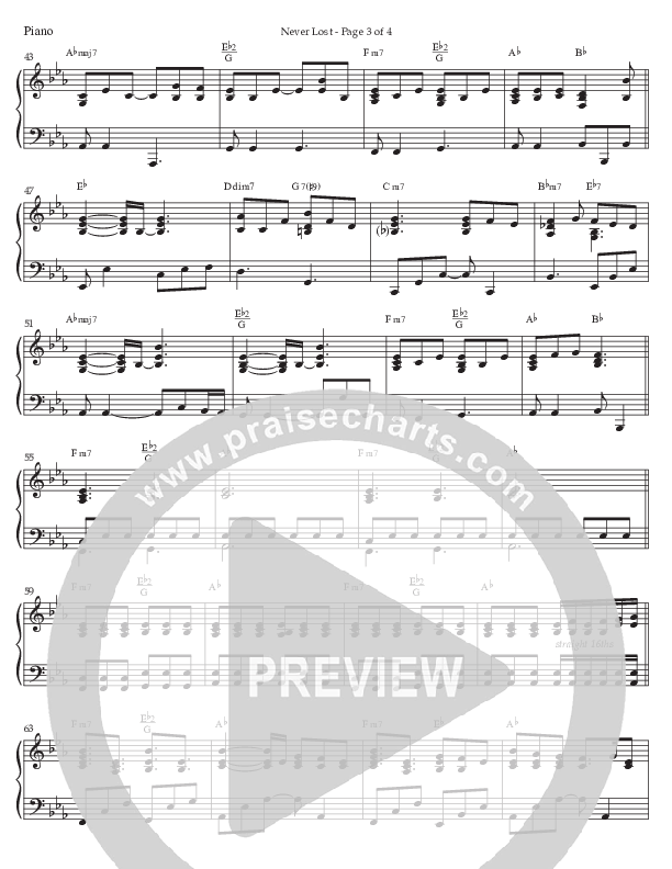 Never Lost (Choral Anthem SATB) Piano Sheet (Prestonwood Worship / Prestonwood Choir / Arr. Jonathan Walker)