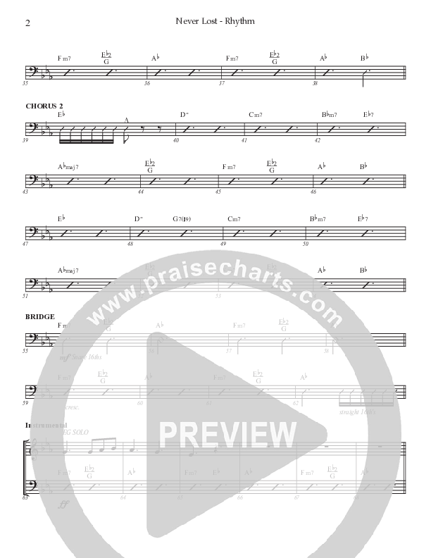 Never Lost (Choral Anthem SATB) Rhythm Chart (Prestonwood Worship / Prestonwood Choir / Arr. Jonathan Walker)