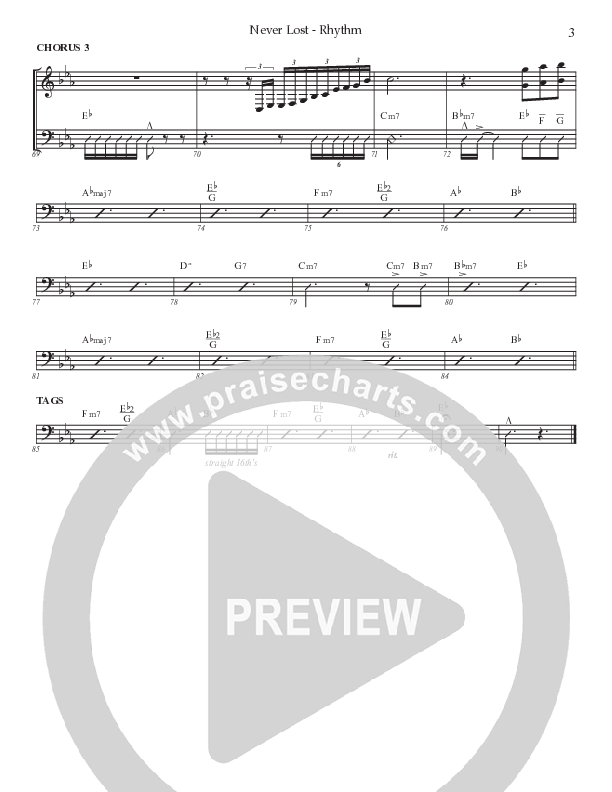 Never Lost (Choral Anthem SATB) Rhythm Chart (Prestonwood Worship / Prestonwood Choir / Arr. Jonathan Walker)