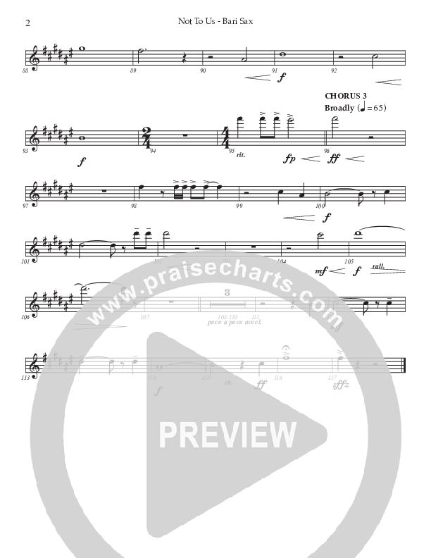 Not To Us (Choral Anthem SATB) Bari Sax (Prestonwood Worship / Prestonwood Choir / Arr. Jonathan Walker)