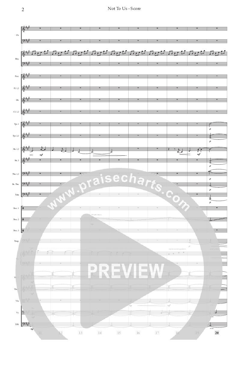 Not To Us (Choral Anthem SATB) Conductor's Score (Prestonwood Worship / Prestonwood Choir / Arr. Jonathan Walker)