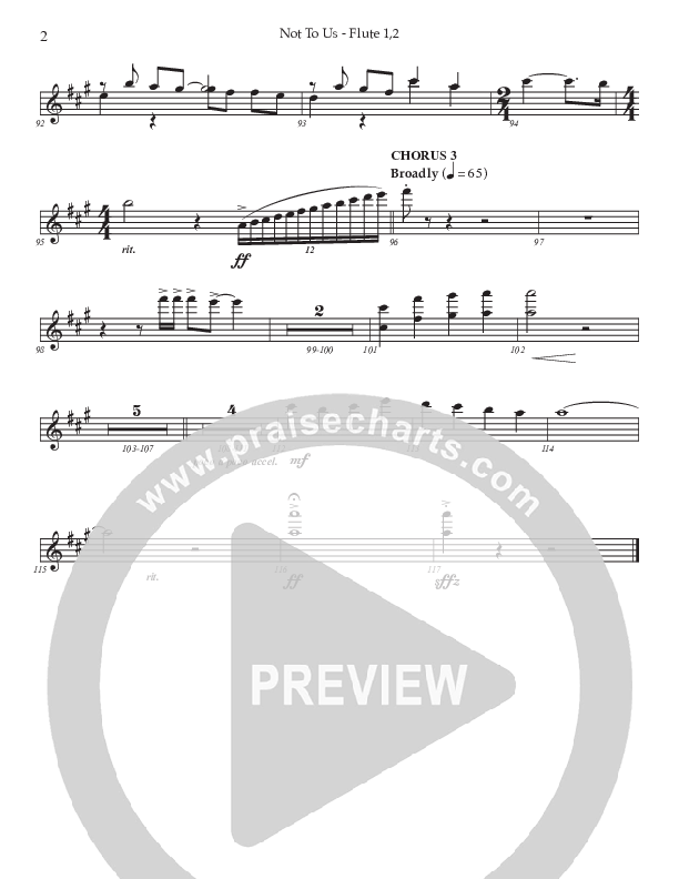 Not To Us (Choral Anthem SATB) Flute 1/2 (Prestonwood Worship / Prestonwood Choir / Arr. Jonathan Walker)