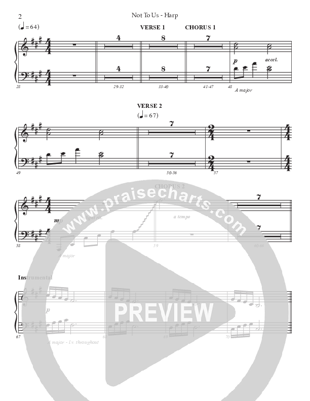 Not To Us (Choral Anthem SATB) Harp (Prestonwood Worship / Prestonwood Choir / Arr. Jonathan Walker)