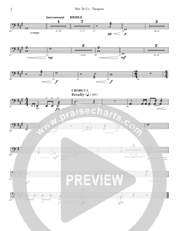 Not To Us (Choral Anthem SATB) Timpani (Prestonwood Worship / Prestonwood Choir / Arr. Jonathan Walker)