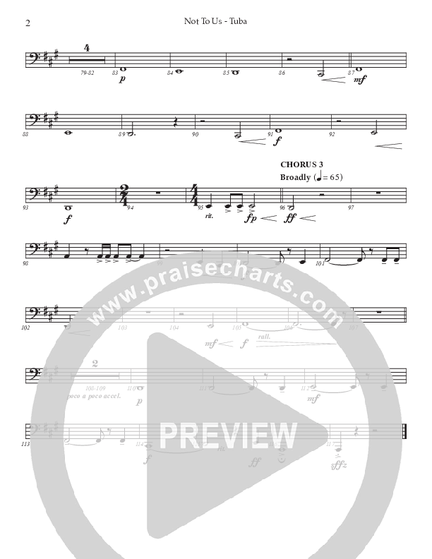 Not To Us (Choral Anthem SATB) Tuba (Prestonwood Worship / Prestonwood Choir / Arr. Jonathan Walker)