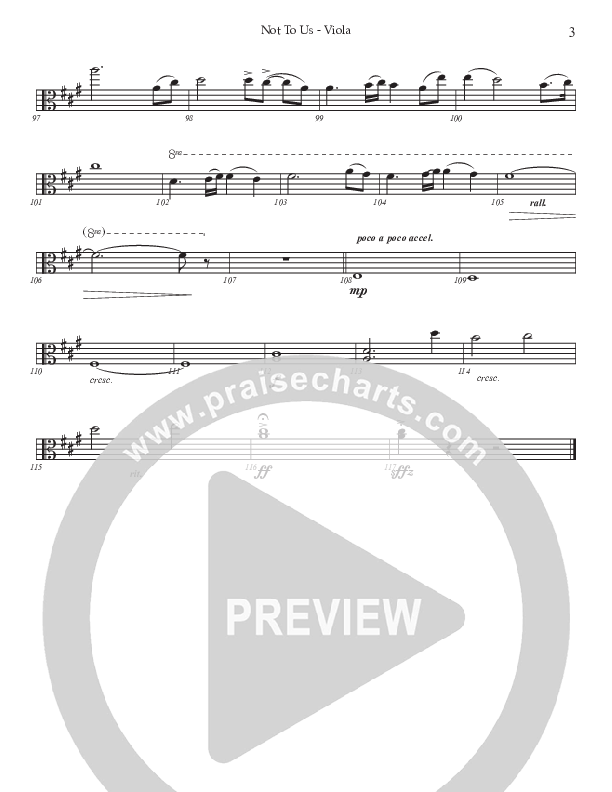 Not To Us (Choral Anthem SATB) Viola (Prestonwood Worship / Prestonwood Choir / Arr. Jonathan Walker)