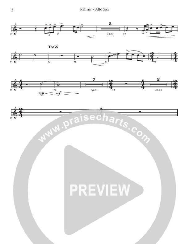 Refiner (Choral Anthem SATB) Alto Sax (Prestonwood Worship / Prestonwood Choir / Arr. Jonathan Walker)