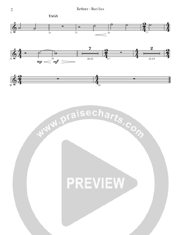 Refiner (Choral Anthem SATB) Bari Sax (Prestonwood Worship / Prestonwood Choir / Arr. Jonathan Walker)