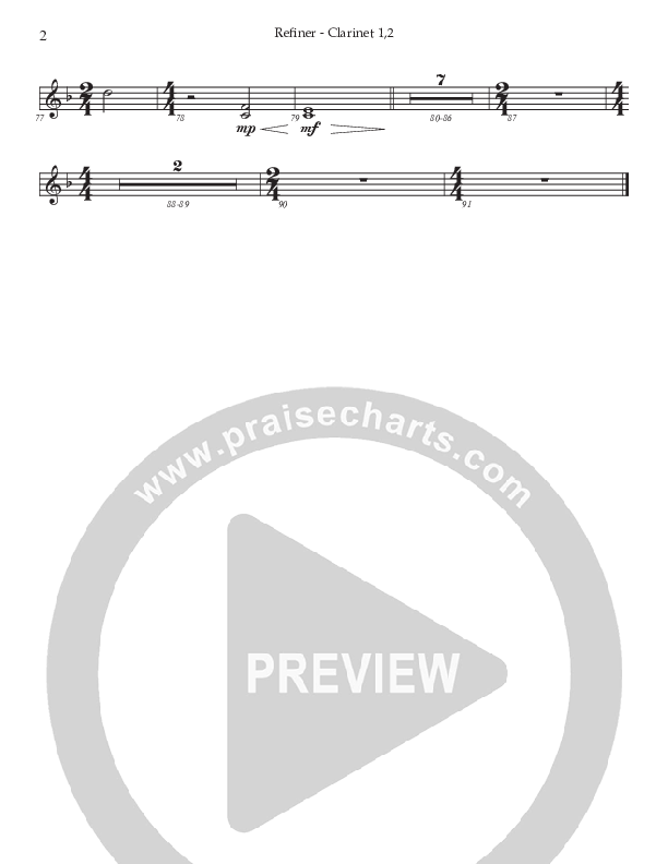 Refiner (Choral Anthem) Clarinet 1/2 (Prestonwood Choir / Arr. Jonathan Walker)