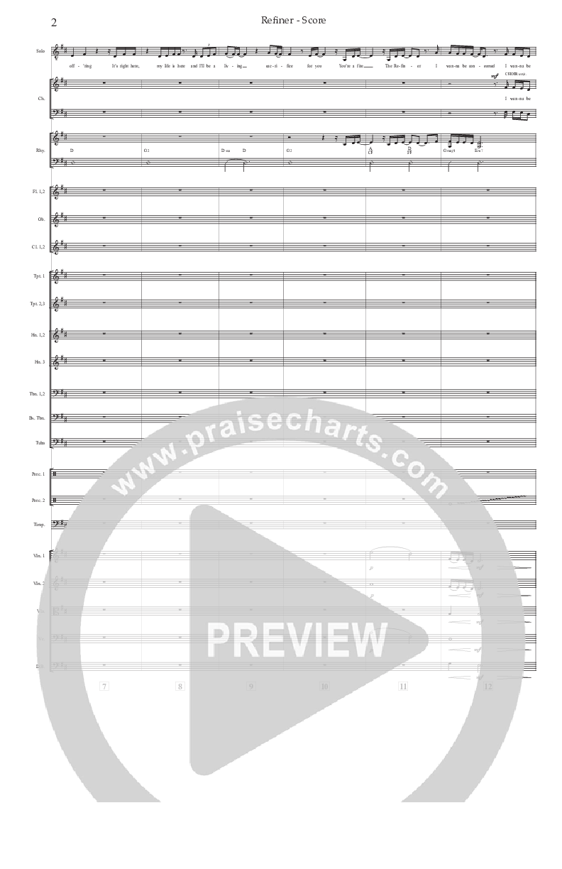 Refiner (Choral Anthem SATB) Conductor's Score (Prestonwood Worship / Prestonwood Choir / Arr. Jonathan Walker)