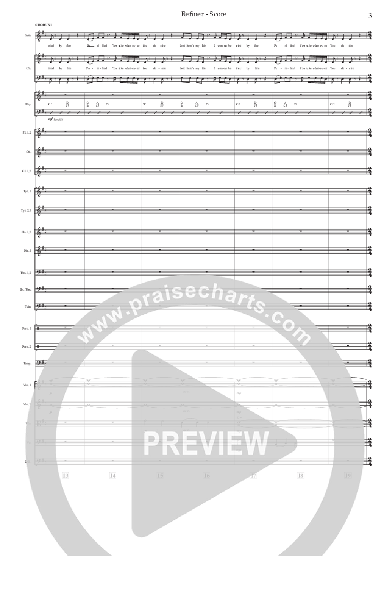 Refiner (Choral Anthem SATB) Conductor's Score (Prestonwood Worship / Prestonwood Choir / Arr. Jonathan Walker)