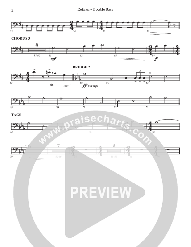 Refiner (Choral Anthem SATB) Double Bass (Prestonwood Worship / Prestonwood Choir / Arr. Jonathan Walker)