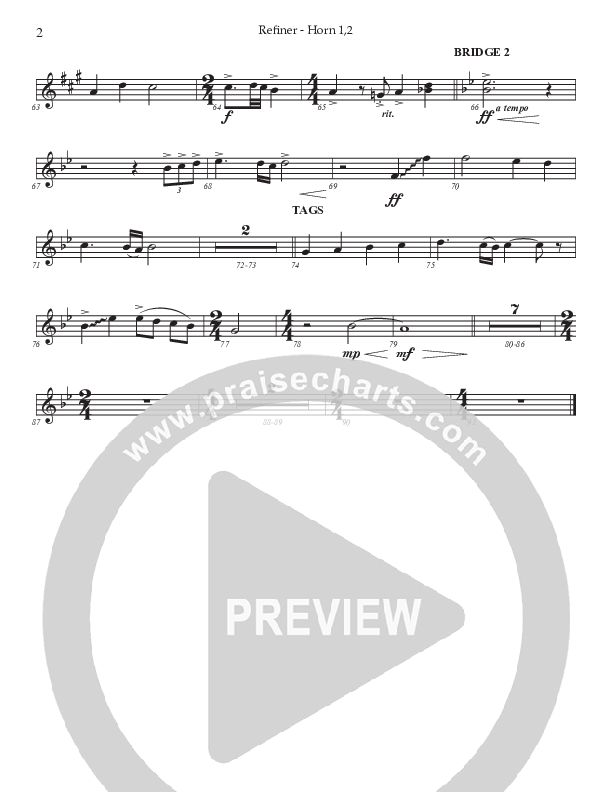 Refiner (Choral Anthem SATB) French Horn 1/2 (Prestonwood Worship / Prestonwood Choir / Arr. Jonathan Walker)