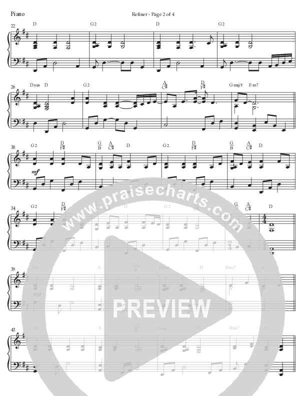 Refiner (Choral Anthem SATB) Piano Sheet (Prestonwood Choir / Arr. Jonathan Walker)