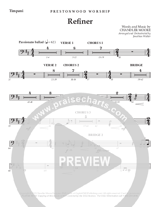 Refiner (Choral Anthem SATB) Timpani (Prestonwood Worship / Prestonwood Choir / Arr. Jonathan Walker)