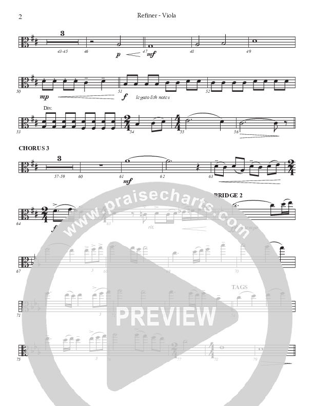 Refiner (Choral Anthem SATB) Viola (Prestonwood Worship / Prestonwood Choir / Arr. Jonathan Walker)