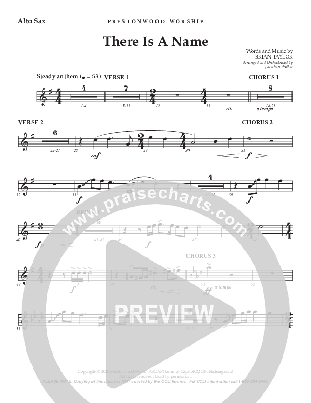 There Is A Name (Choral Anthem SATB) Alto Sax (Prestonwood Worship / Prestonwood Choir / Arr. Jonathan Walker)