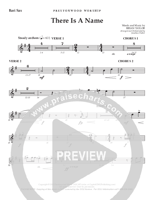 There Is A Name (Choral Anthem SATB) Bari Sax (Prestonwood Worship / Prestonwood Choir / Arr. Jonathan Walker)