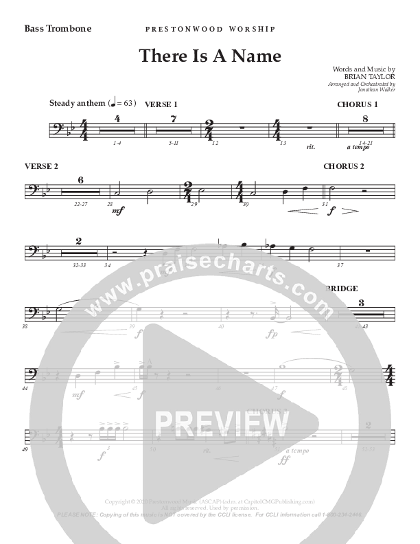 There Is A Name (Choral Anthem SATB) Bass Trombone (Prestonwood Worship / Prestonwood Choir / Arr. Jonathan Walker)