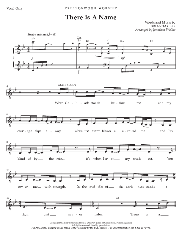 There Is A Name (Choral Anthem SATB) Choir Sheet CH (Prestonwood Worship / Prestonwood Choir / Arr. Jonathan Walker)