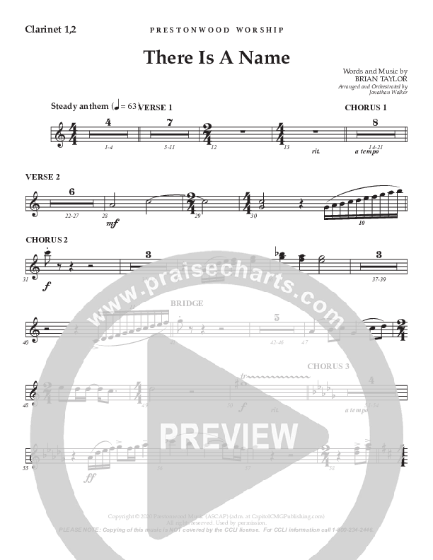 There Is A Name (Choral Anthem SATB) Clarinet 1/2 (Prestonwood Worship / Prestonwood Choir / Arr. Jonathan Walker)