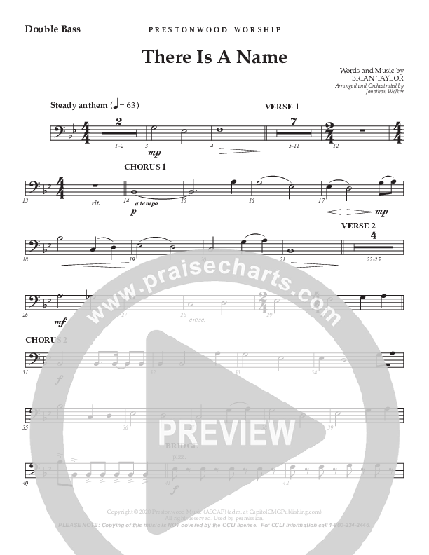 There Is A Name (Choral Anthem SATB) Double Bass (Prestonwood Worship / Prestonwood Choir / Arr. Jonathan Walker)