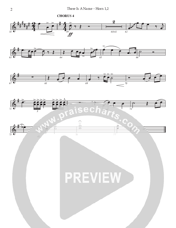 There Is A Name (Choral Anthem SATB) French Horn 1/2 (Prestonwood Worship / Prestonwood Choir / Arr. Jonathan Walker)