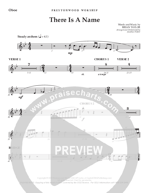 There Is A Name (Choral Anthem SATB) Oboe (Prestonwood Worship / Prestonwood Choir / Arr. Jonathan Walker)