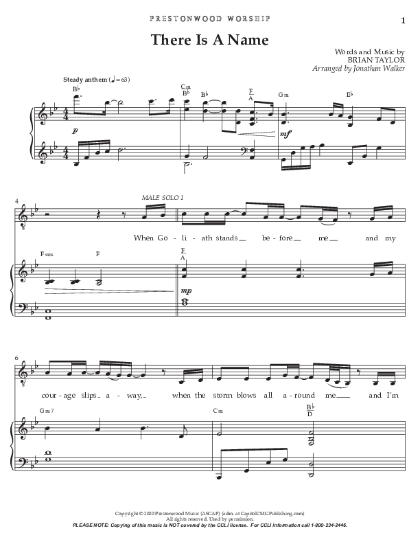 There Is A Name (Choral Anthem SATB) Choral Vocal Pack (Prestonwood Worship / Prestonwood Choir / Arr. Jonathan Walker)