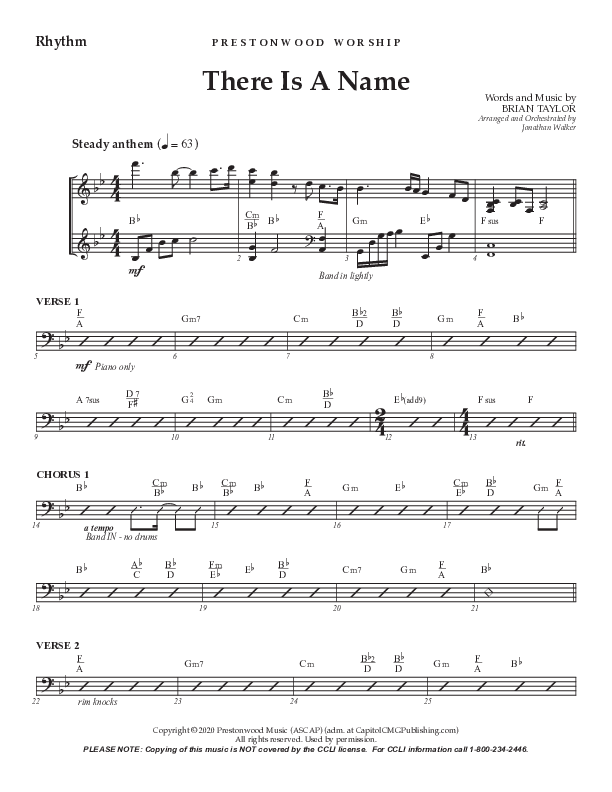 There Is A Name (Choral Anthem SATB) Rhythm Chart (Prestonwood Worship / Prestonwood Choir / Arr. Jonathan Walker)