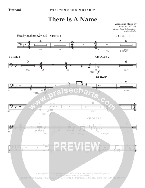 There Is A Name (Choral Anthem SATB) Timpani (Prestonwood Worship / Prestonwood Choir / Arr. Jonathan Walker)