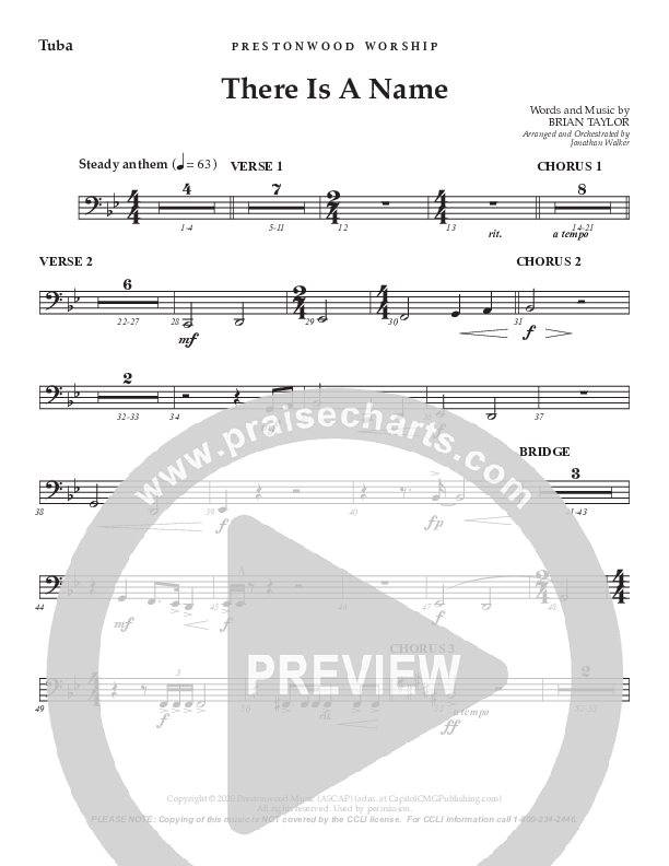 There Is A Name (Choral Anthem SATB) Tuba (Prestonwood Worship / Prestonwood Choir / Arr. Jonathan Walker)