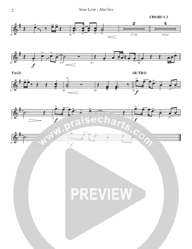 Your Love (Choral Anthem SATB) Alto Sax (Prestonwood Worship / Prestonwood Choir / Arr. Jonathan Walker / Orch. Michael Neale)