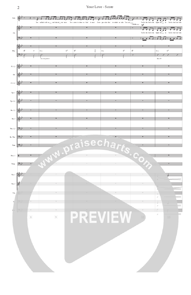 Your Love (Choral Anthem SATB) Orchestration (Prestonwood Choir / Prestonwood Worship / Arr. Jonathan Walker / Orch. Michael Neale)