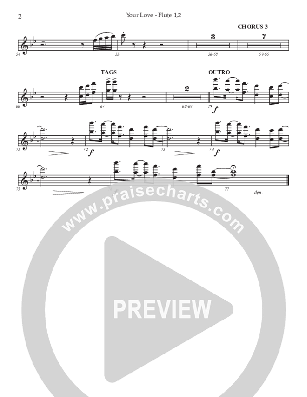 Your Love (Choral Anthem SATB) Flute 1/2 (Prestonwood Worship / Prestonwood Choir / Arr. Jonathan Walker / Orch. Michael Neale)