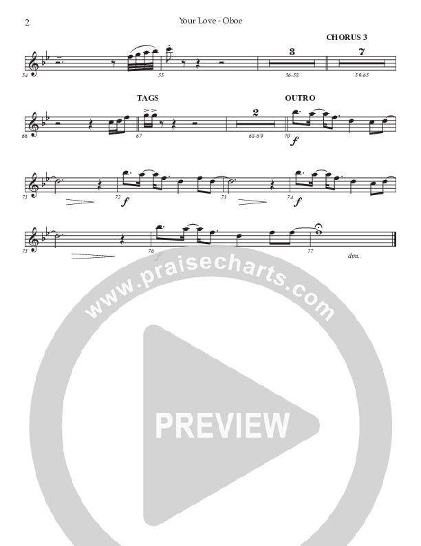 Your Love (Choral Anthem SATB) Oboe (Prestonwood Worship / Prestonwood Choir / Arr. Jonathan Walker / Orch. Michael Neale)