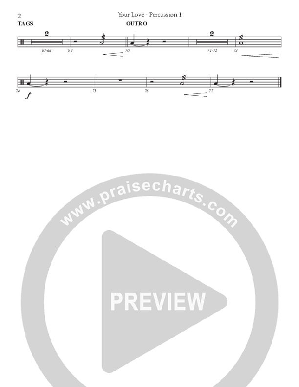 Your Love (Choral Anthem SATB) Percussion (Prestonwood Worship / Prestonwood Choir / Arr. Jonathan Walker / Orch. Michael Neale)