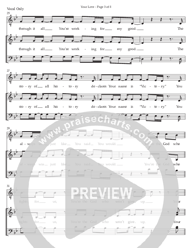 Your Love (Choral Anthem SATB) Piano Sheet (Prestonwood Worship / Prestonwood Choir / Arr. Jonathan Walker / Orch. Michael Neale)