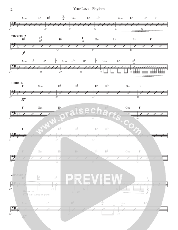 Your Love (Choral Anthem SATB) Rhythm Chart (Prestonwood Worship / Prestonwood Choir / Arr. Jonathan Walker / Orch. Michael Neale)