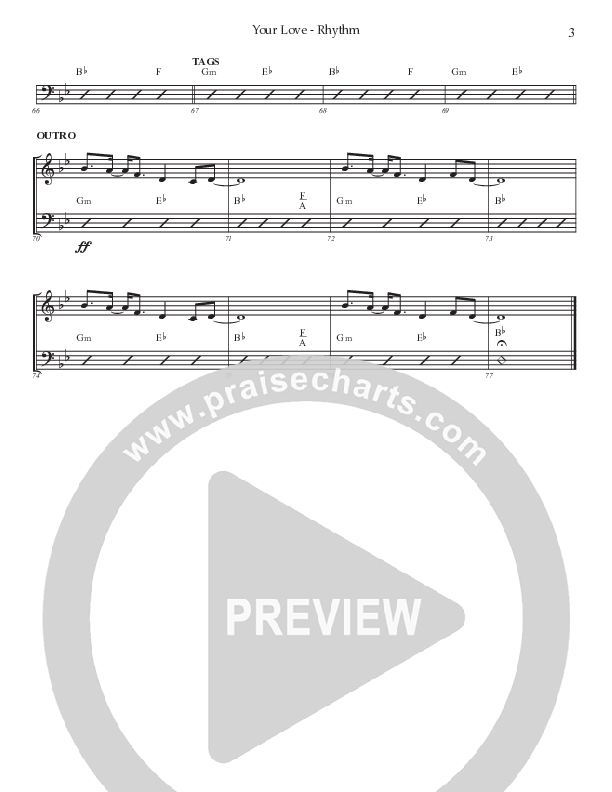 Your Love (Choral Anthem SATB) Rhythm Chart (Prestonwood Worship / Prestonwood Choir / Arr. Jonathan Walker / Orch. Michael Neale)