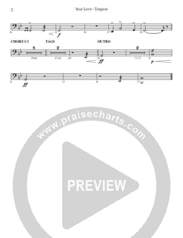 Your Love (Choral Anthem SATB) Timpani (Prestonwood Worship / Prestonwood Choir / Arr. Jonathan Walker / Orch. Michael Neale)