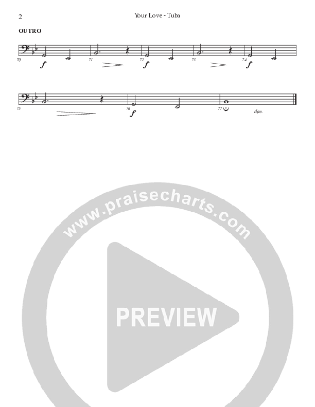 Your Love (Choral Anthem SATB) Tuba (Prestonwood Worship / Prestonwood Choir / Arr. Jonathan Walker / Orch. Michael Neale)