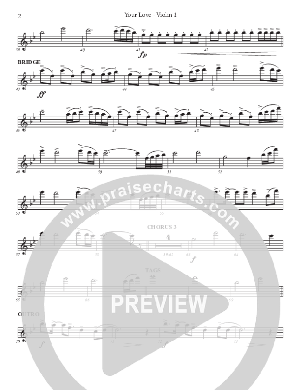 Your Love (Choral Anthem SATB) Violin 1 (Prestonwood Worship / Prestonwood Choir / Arr. Jonathan Walker / Orch. Michael Neale)