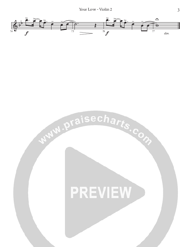 Your Love (Choral Anthem SATB) Violin 2 (Prestonwood Choir / Prestonwood Worship / Arr. Jonathan Walker / Orch. Michael Neale)