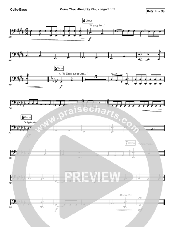 Come Thou Almighty King Cello/Bass (Keith & Kristyn Getty)