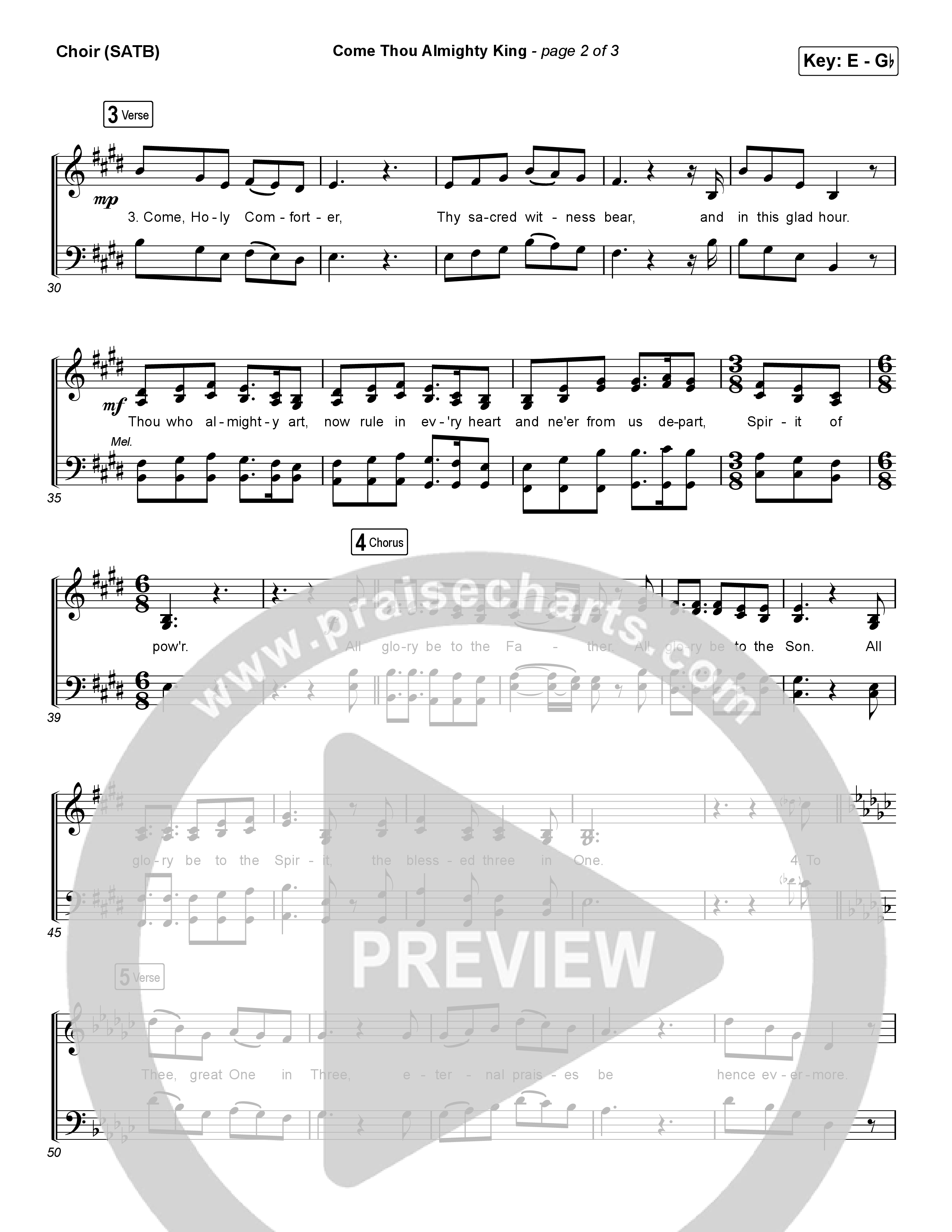 Come Thou Almighty King Choir Sheet (SATB) (Keith & Kristyn Getty)