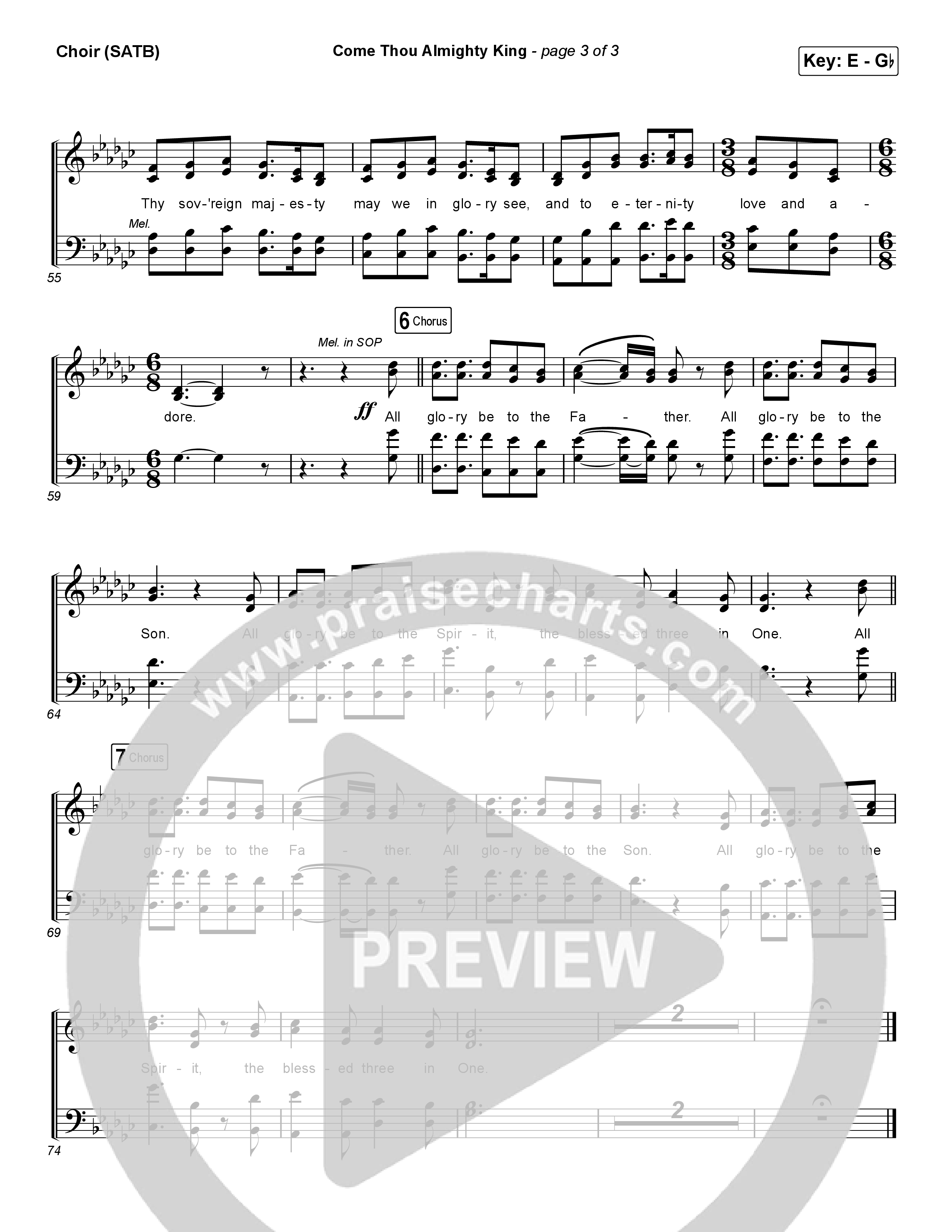 Come Thou Almighty King Choir Sheet (SATB) (Keith & Kristyn Getty)